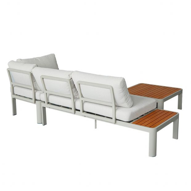 Outdoor-Ecksofa-Set mit verstellbarer Rückenlehne und Zweisitzer - 11C11G