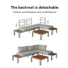 Outdoor-Ecksofa-Set mit verstellbarer Rückenlehne und Zweisitzer - 11C11G
