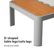 Outdoor-Ecksofa-Set mit verstellbarer Rückenlehne und Zweisitzer - 11C11G