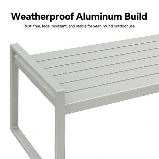 Weißes 4-teiliges Outdoor-Sofa-Set aus Aluminium - 11C11J