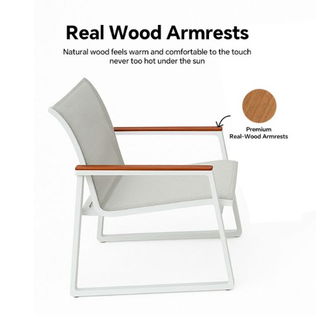 Weißes 4-teiliges Outdoor-Sofa-Set aus Aluminium - 11C11J