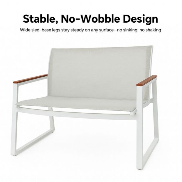 Weißes 4-teiliges Outdoor-Sofa-Set aus Aluminium - 11C11J