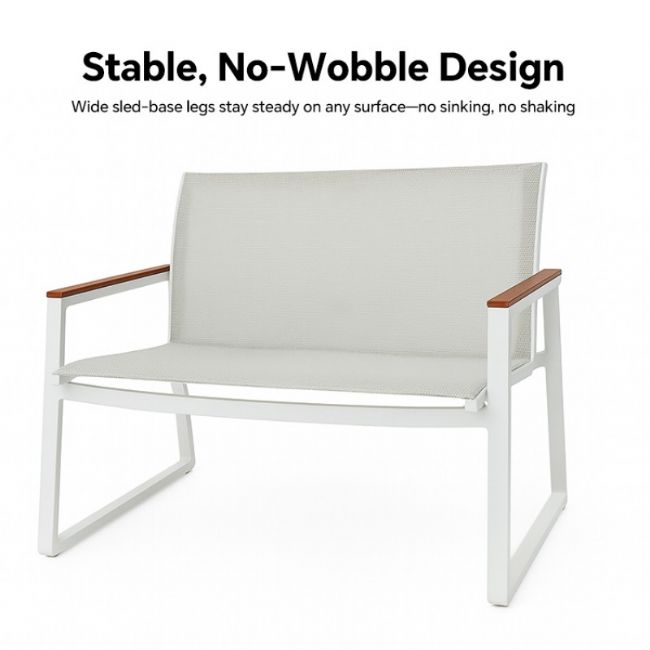 Weißes 4-teiliges Outdoor-Sofa-Set aus Aluminium - 11C11J