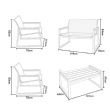 Weißes 4-teiliges Outdoor-Sofa-Set aus Aluminium - 11C11J