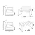 Weißes 4-teiliges Outdoor-Sofa-Set aus Aluminium - 11C11J