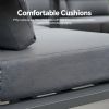 Aluminium-Ecksofa-Set für den Außenbereich mit Couchtisch und Fußhocker - 11C12A