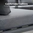 Aluminium-Ecksofa-Set für den Außenbereich mit Couchtisch und Fußhocker - 11C12A