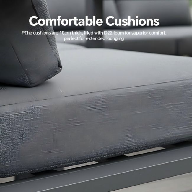 Aluminium-Ecksofa-Set für den Außenbereich mit Couchtisch und Fußhocker - 11C12A