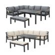 Aluminium-Ecksofa-Set für den Außenbereich mit Couchtisch und Fußhocker - 11C12A