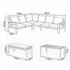 Aluminium-Ecksofa-Set für den Außenbereich mit Couchtisch und Fußhocker - 11C12A