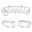 Aluminium-Ecksofa-Set für den Außenbereich mit Couchtisch und Fußhocker - 11C12A