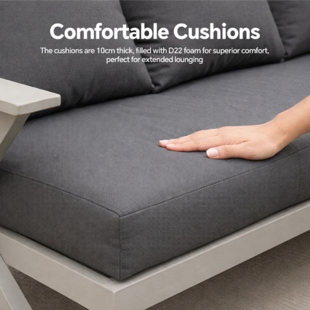 Großhandel Moderne Design-Lounge-Sofagarnituren für den Außenbereich mit Tisch mit X-Beinen und Bank - 11C12B
