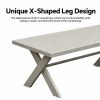 Großhandel Moderne Design-Lounge-Sofagarnituren für den Außenbereich mit Tisch mit X-Beinen und Bank - 11C12B