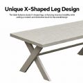 Großhandel Moderne Design-Lounge-Sofagarnituren für den Außenbereich mit Tisch mit X-Beinen und Bank - 11C12B