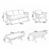 Großhandel Moderne Design-Lounge-Sofagarnituren für den Außenbereich mit Tisch mit X-Beinen und Bank - 11C12B