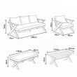 Großhandel Moderne Design-Lounge-Sofagarnituren für den Außenbereich mit Tisch mit X-Beinen und Bank - 11C12B