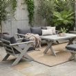 Großhandel Moderne Design-Lounge-Sofagarnituren für den Außenbereich mit Tisch mit X-Beinen und Bank - 11C12B