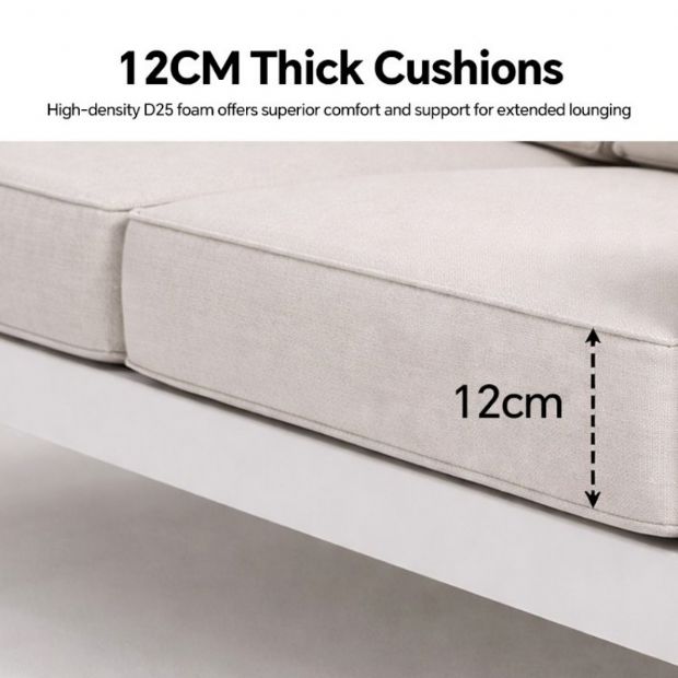 Großhandel 6-teiliges Outdoor-Sofaset aus pulverbeschichtetem Aluminium mit WPC-Lamellentisch - 11C12C