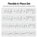 Großhandel 6-teiliges Outdoor-Sofaset aus pulverbeschichtetem Aluminium mit WPC-Lamellentisch - 11C12C