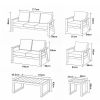 Großhandel 6-teiliges Outdoor-Sofaset aus pulverbeschichtetem Aluminium mit WPC-Lamellentisch - 11C12C