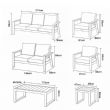 Großhandel 6-teiliges Outdoor-Sofaset aus pulverbeschichtetem Aluminium mit WPC-Lamellentisch - 11C12C