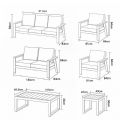 Großhandel 6-teiliges Outdoor-Sofaset aus pulverbeschichtetem Aluminium mit WPC-Lamellentisch - 11C12C