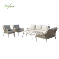 Großhandel Allwetter-Sofa-Set aus geflochtenem Seil mit Aluminium-Garten-Couchtisch - 11C12D