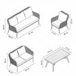 Großhandel Allwetter-Sofa-Set aus geflochtenem Seil mit Aluminium-Garten-Couchtisch - 11C12D