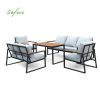 Großhandel Modernes Outdoor-Garten-Sofa-Set in kompaktem Design, 5-teiliges Sitzmöbel-Set mit Stahlrahmen - 11C12E
