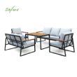 Großhandel Modernes Outdoor-Garten-Sofa-Set in kompaktem Design, 5-teiliges Sitzmöbel-Set mit Stahlrahmen - 11C12E