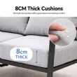 Großhandel Modernes Outdoor-Garten-Sofa-Set in kompaktem Design, 5-teiliges Sitzmöbel-Set mit Stahlrahmen - 11C12E