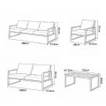 Großhandel Modernes Outdoor-Garten-Sofa-Set in kompaktem Design, 5-teiliges Sitzmöbel-Set mit Stahlrahmen - 11C12E