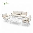 HF Patios Fabrik-Großhandel KD-Aluminium-Gartensofaset mit Sitzkissen und Couchtisch für den Outdoor-Bereich - 11C12I