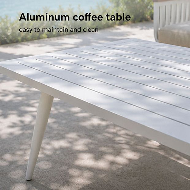 HF Patios Fabrik-Großhandel KD-Aluminium-Gartensofaset mit Sitzkissen und Couchtisch für den Outdoor-Bereich - 11C12I