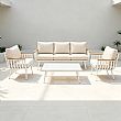HF Patios Fabrik-Großhandel KD-Aluminium-Gartensofaset mit Sitzkissen und Couchtisch für den Outdoor-Bereich - 11C12I