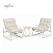 3-teiliges Terrassen-Lounge-Set im Großhandel mit dicken Kissen und rundem Glastisch für Balkon, Garten und den Außenbereich - 11C12J
