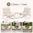3-teiliges Terrassen-Lounge-Set im Großhandel mit dicken Kissen und rundem Glastisch für Balkon, Garten und den Außenbereich - 11C12J