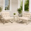 Großhandel: 3-teiliges Outdoor-Schaukel-Terrassenset mit dicken Olefin-Kissen und Tisch mit Stahlplatte für die Balkon-Gartenmöbelausstattung - 11C12L