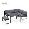 Sofagarnitur aus Aluminiumguss mit Tisch und Hocker - 11C01F