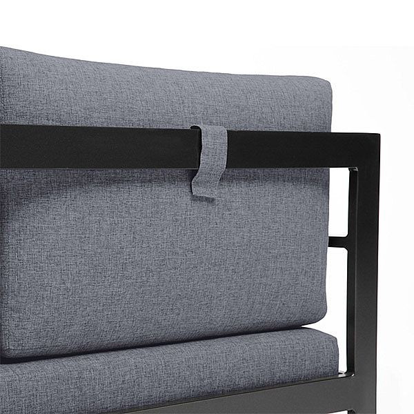 Sofagarnitur aus Aluminiumguss mit Tisch und Hocker - 11C01F