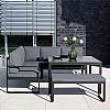 Sofagarnitur aus Aluminiumguss mit Tisch und Hocker - 11C01F