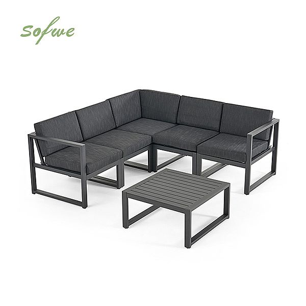 4-teiliges Outdoor-Sofa aus Aluminium in V-Form - 11C01H