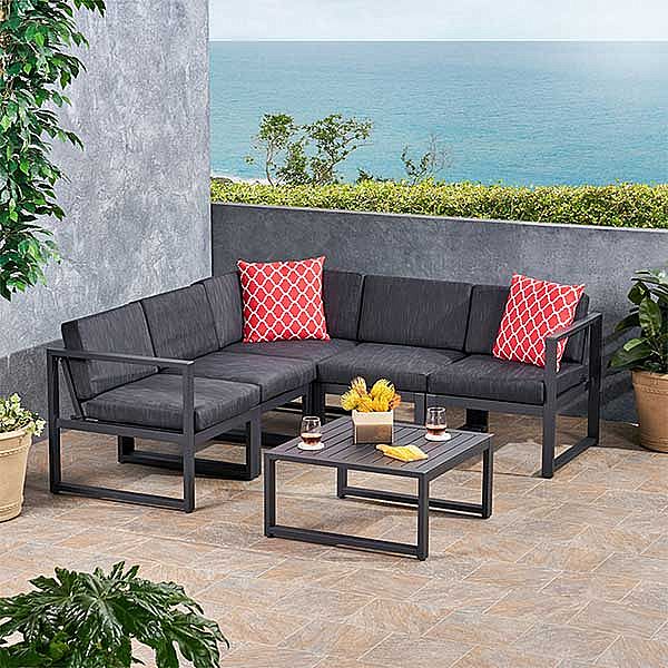 4-teiliges Outdoor-Sofa aus Aluminium in V-Form - 11C01H