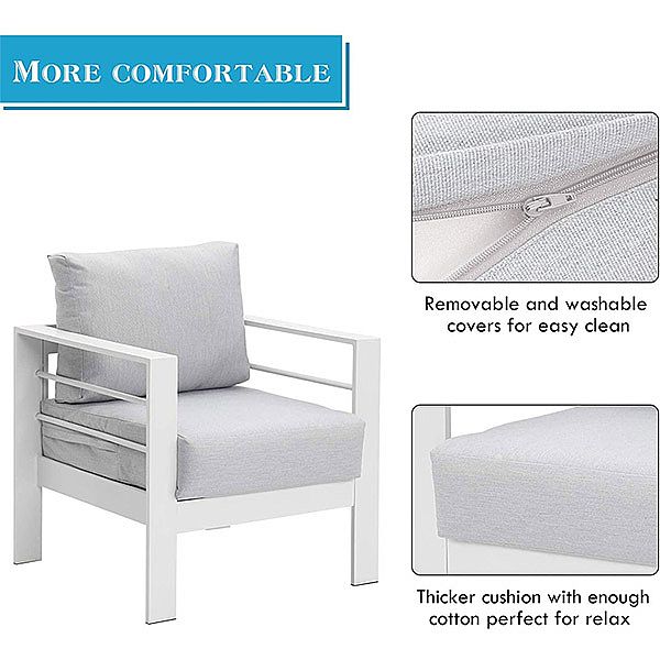 7-Sitzer-Sofagarnitur aus Metall für den Außenbereich - 11C01M