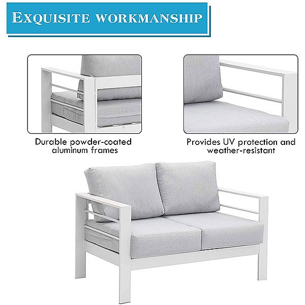 7-Sitzer-Sofagarnitur aus Metall für den Außenbereich - 11C01M