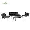4-teiliges Outdoor-Sofaset aus Metall und Aluminium - 11C01R