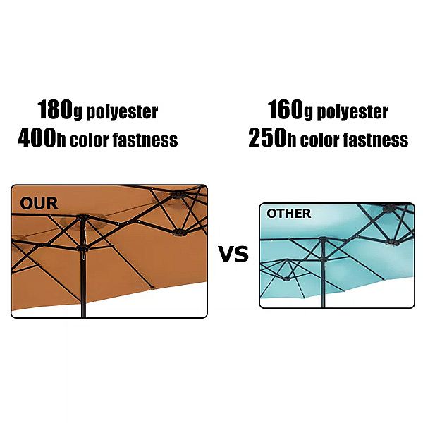 15Ft Doppelseitige Patio-Marktschirme Großhandel - 12U01O