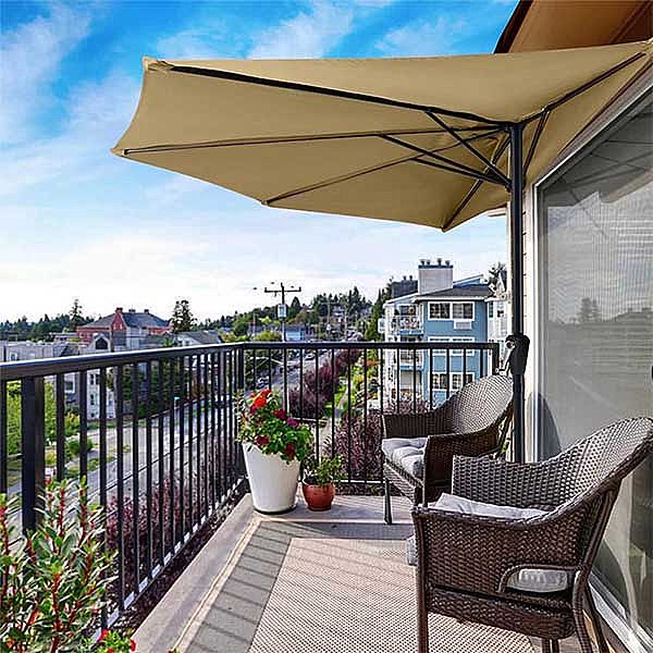 Patio Halber Regenschirm Outdoor Balkon Halbrunder Regenschirm Großhandel - 12U01Q