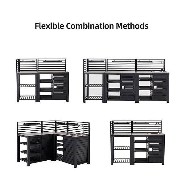 Flexibler modularer Aluminiumrahmen-Tisch für Terrasse, Garten und Küche - 11D13E