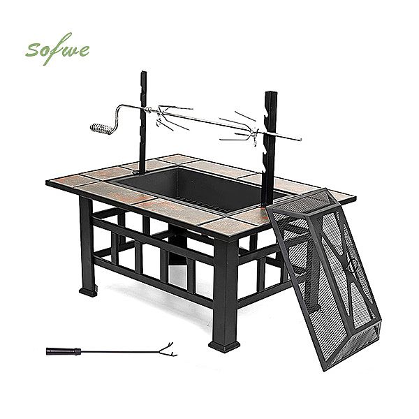 37-Zoll-Feuerstelle für den Außenbereich, quadratisch - 10H01A